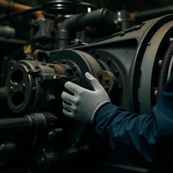 Técnico realizando ajuste em máquina industrial